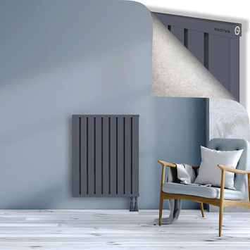 Obi Dekoratif Alüminyum Radyatör 900x724 Antrasit Alt Sağ 50mm