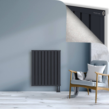 Obi Dekoratif Alüminyum Radyatör 900x724 Koyu Antrasit Alt Sağ 50mm