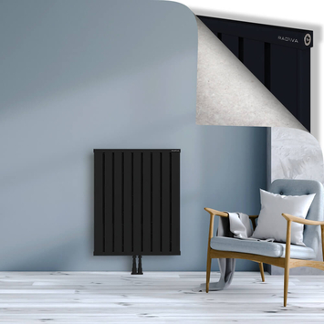 Obi Dekoratif Alüminyum Radyatör 900x724 Siyah Alt Orta 50mm