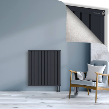 Obi Dekoratif Alüminyum Radyatör 900x804 Koyu Antrasit Alt Sağ 50mm