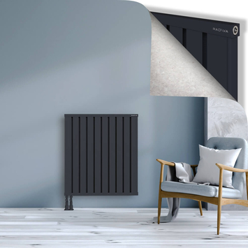 Obi Dekoratif Alüminyum Radyatör 900x804 Koyu Antrasit Alt Sol 50mm