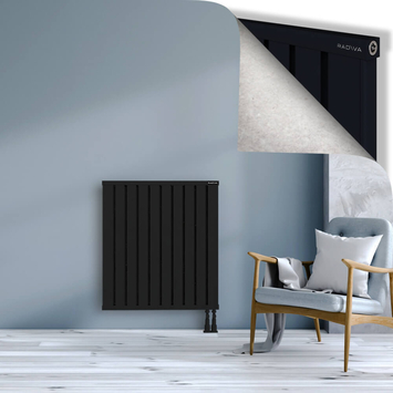 Obi Dekoratif Alüminyum Radyatör 900x804 Siyah Alt Sağ 50mm
