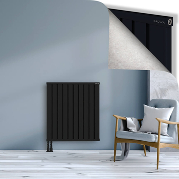 Obi Dekoratif Alüminyum Radyatör 900x804 Siyah Alt Sol 50mm