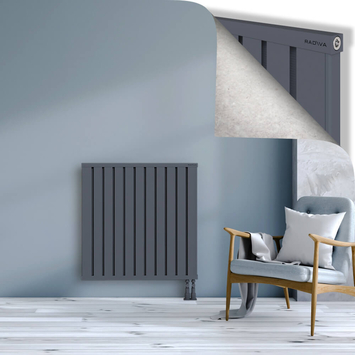 Obi Dekoratif Alüminyum Radyatör 900x884 Antrasit Alt Sağ 50mm