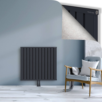 Obi Dekoratif Alüminyum Radyatör 900x964 Koyu Antrasit Alt Orta 50mm