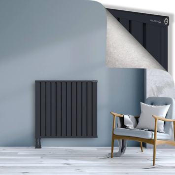 Obi Dekoratif Alüminyum Radyatör 900x964 Koyu Antrasit Alt Sol 50mm
