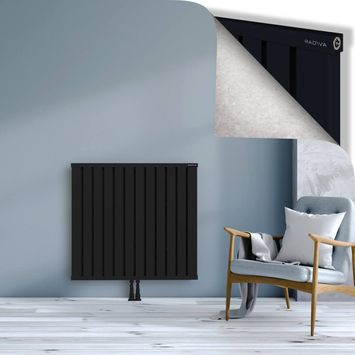 Obi Dekoratif Alüminyum Radyatör 900x964 Siyah Alt Orta 50mm