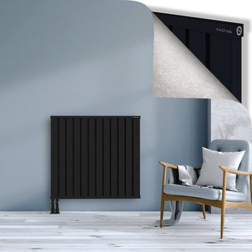 Obi Dekoratif Alüminyum Radyatör 900x964 Siyah Alt Sol 50mm