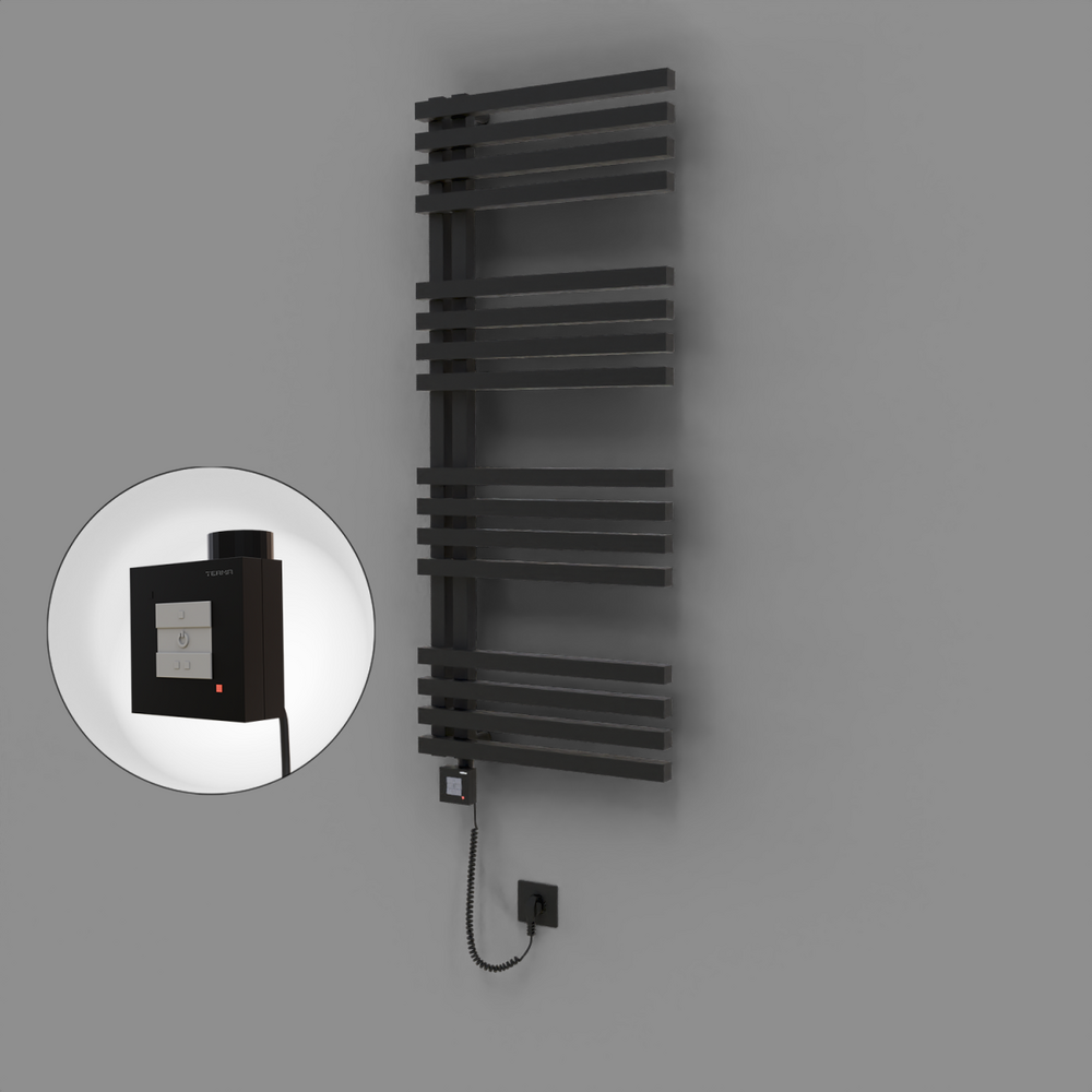 Oka Dekoratif Elektrikli Havlupan 500x1200 Siyah (KTX1 Termostat) 600W Spiral Kablolu - 1