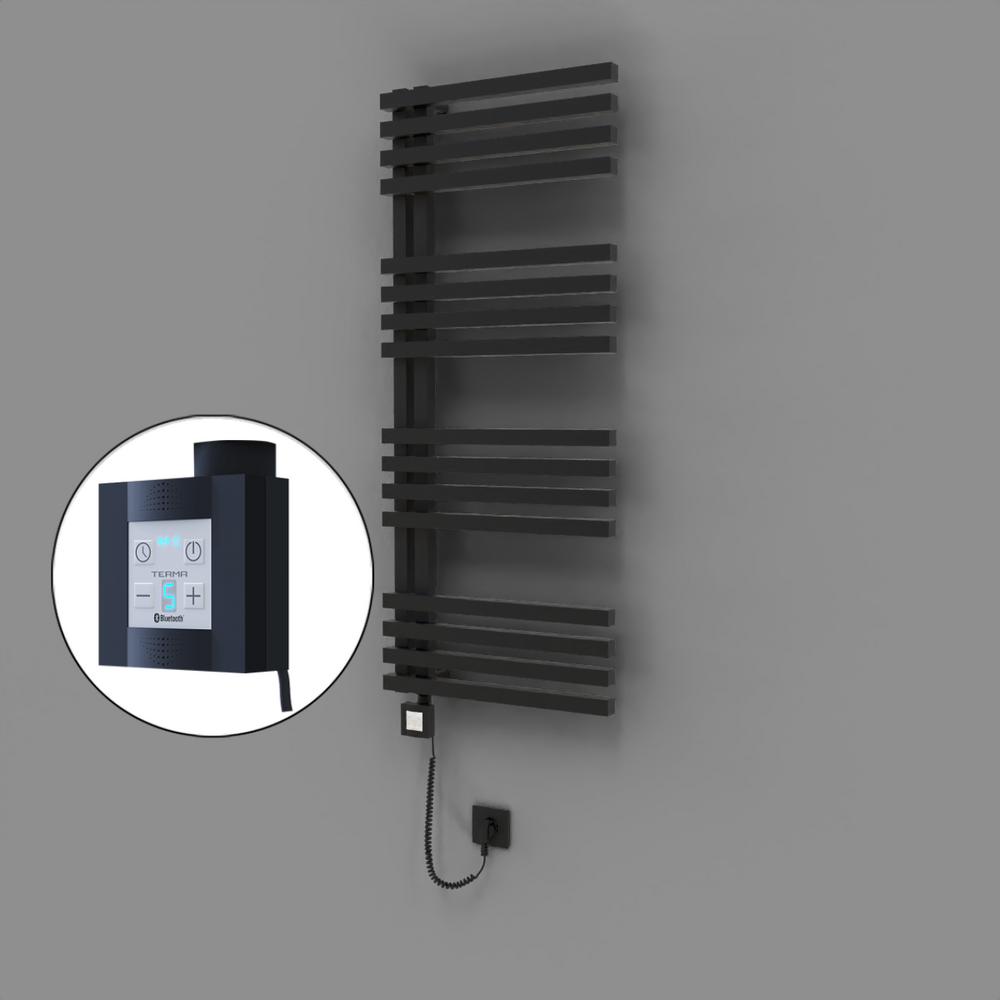 Oka Dekoratif Elektrikli Havlupan 500x1200 Siyah (KTX4 Termostat) 600W Spiral Kablolu - 1