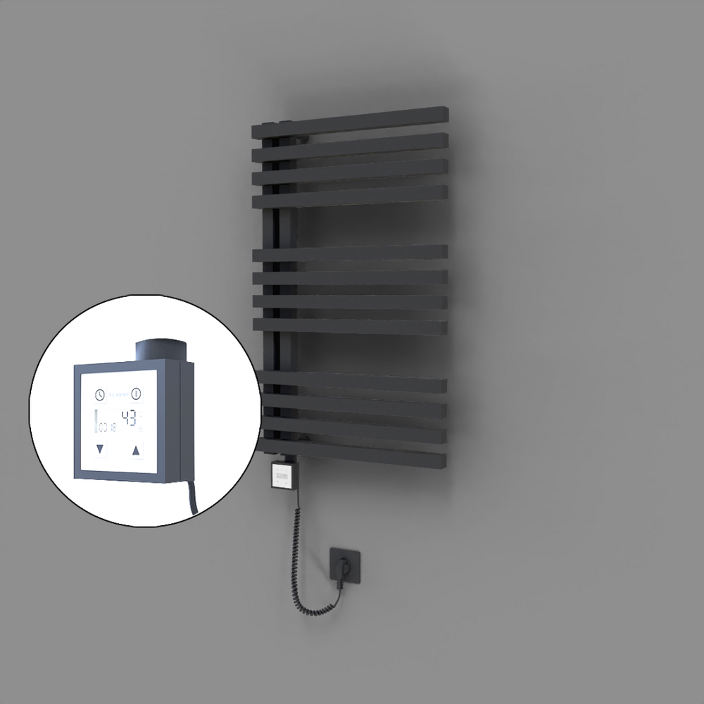 Oka Dekoratif Elektrikli Havlupan 500x800 Koyu Antrasit (KTX3 Termostat) 300W Spiral Kablolu - 1