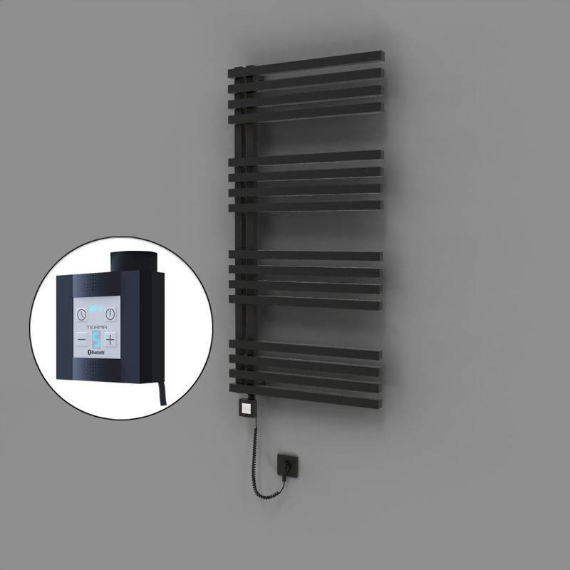 Oka Dekoratif Elektrikli Havlupan 600x1200 Siyah (KTX4 Termostat) 600W Spiral Kablolu 
