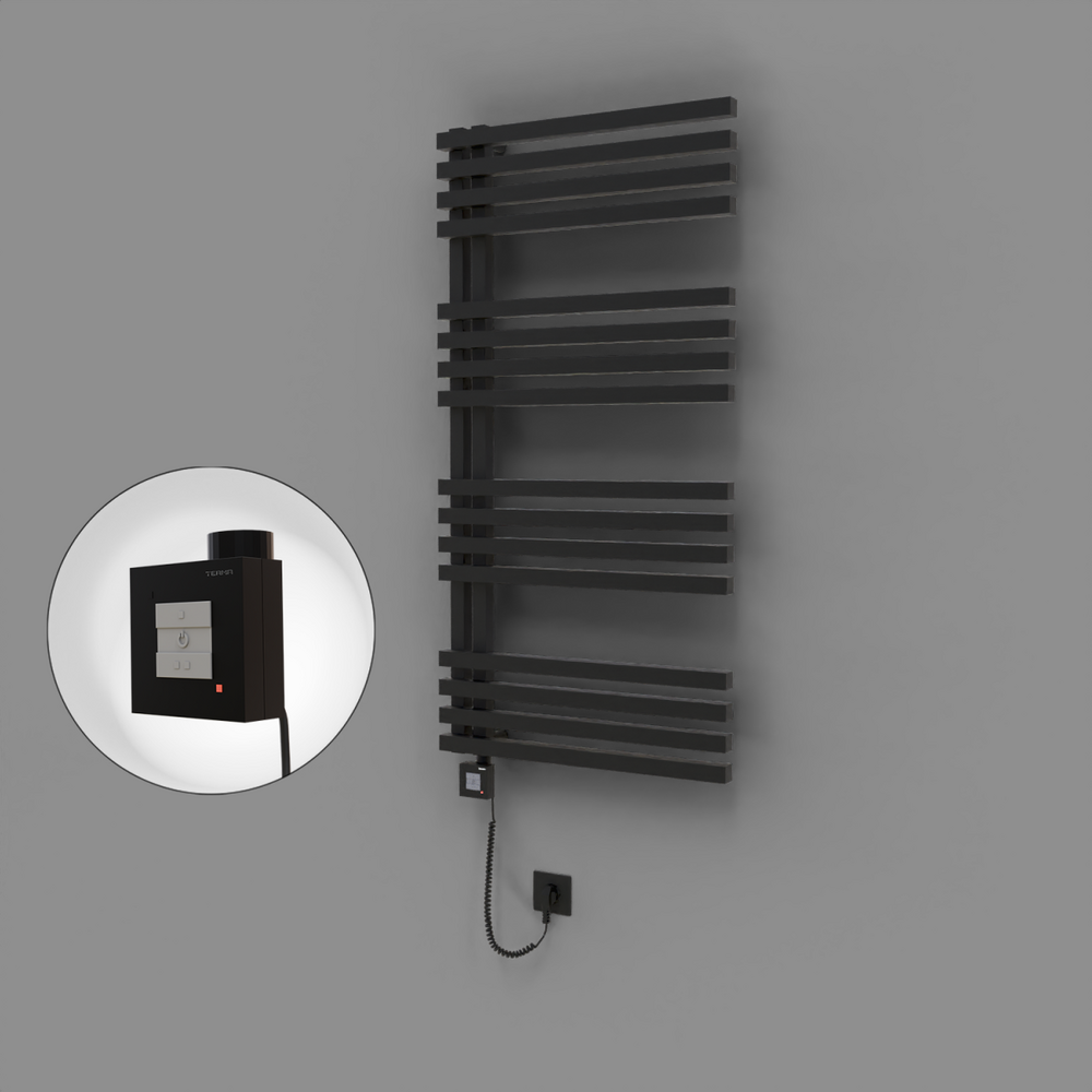 Oka Dekoratif Elektrikli Havlupan 600x1800 Siyah (KTX1 Termostat) 1000W Spiral Kablolu - 1