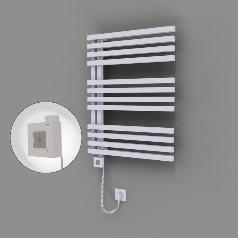 Oka Dekoratif Elektrikli Havlupan 600x800 Beyaz (KTX1 Termostat) 600W Spiral Kablolu 