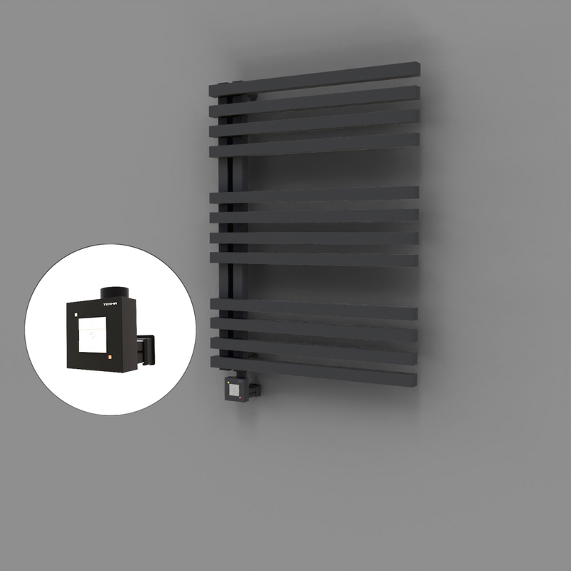 Oka Dekoratif Elektrikli Havlupan 600x800 Koyu Antrasit (KTX1 Termostat) 600W 