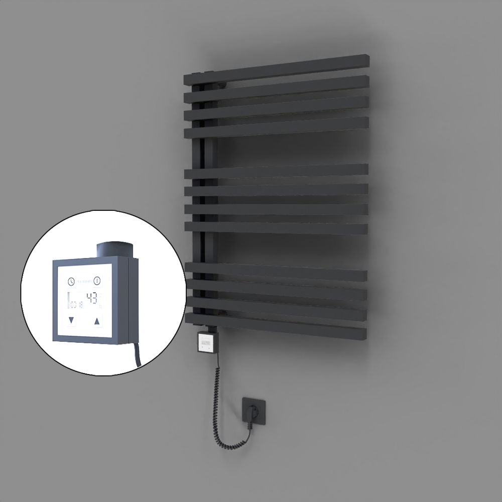 Oka Dekoratif Elektrikli Havlupan 600x800 Koyu Antrasit (KTX3 Termostat) 600W Spiral Kablolu - 1