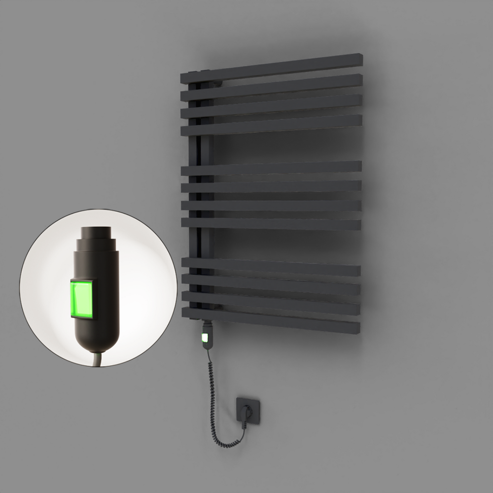 Oka Dekoratif Elektrikli Havlupan 600x800 Koyu Antrasit (On/Off Düğmeli) 600W - 1