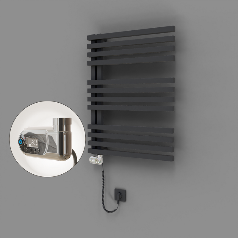 Oka Dekoratif Elektrikli Havlupan 600x800 Koyu Antrasit (Thesis Termostat) 600W 