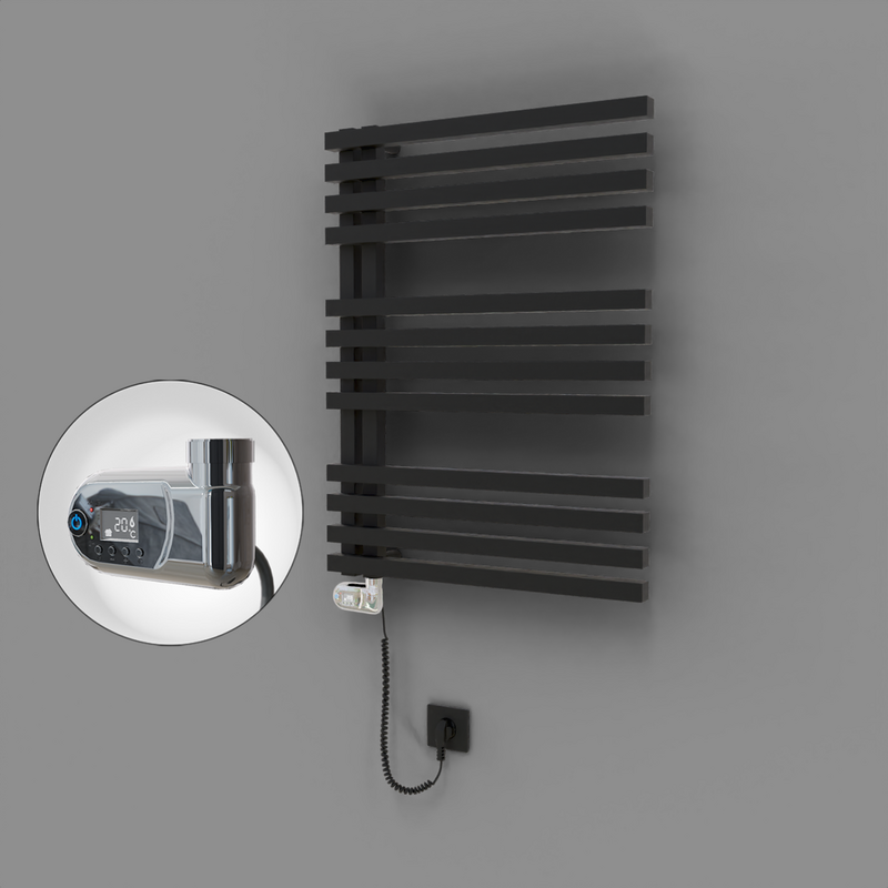 Oka Dekoratif Elektrikli Havlupan 600x800 Siyah (Thesis Termostat) 600W 