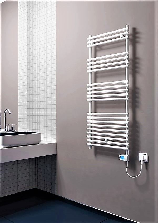 Olib Sèche Serviettes Electrique 600 Watt 500x1200 Blanc (Thermostat Musa) - 1