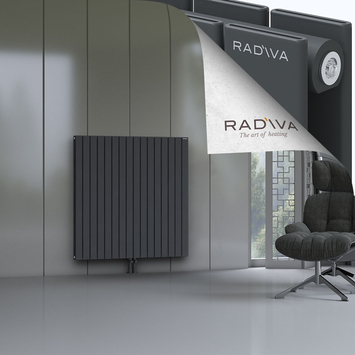 Oti Aluminium Radiator 1200x1180 Dark Anthracite Bottom Middle 50mm
