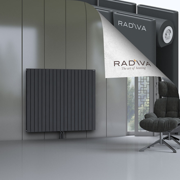 Oti Aluminium Radiator 1200x1402 Dark Anthracite Bottom Middle 50mm