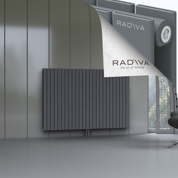 Oti Aluminium Radiator 1200x1846 Anthracite Bottom Middle 50mm