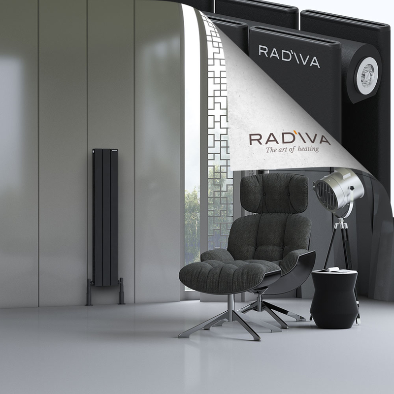 Oti Aluminium Radiator 1200x218 Black 