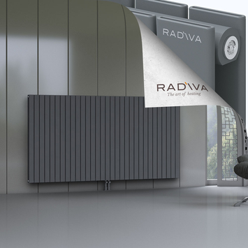 Oti Aluminium Radiator 1200x2290 Anthracite Bottom Middle 50mm