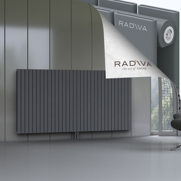 Oti Aluminium Radiator 1200x2364 Anthracite Bottom Middle 50mm