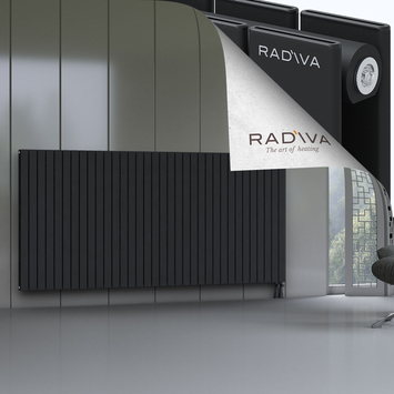 Oti Aluminium Radiator 1200x2512 Black Bottom Right 50mm