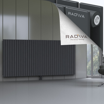 Oti Aluminium Radiator 1200x2586 Dark Anthracite Bottom Middle 50mm