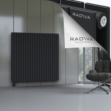 Oti Aluminium Radiator 1500x1550 Black Bottom Left 50mm