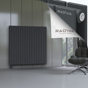 Oti Aluminium Radiator 1500x1550 Dark Anthracite Bottom Left 50mm