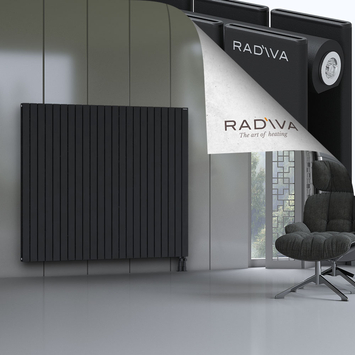 Oti Aluminium Radiator 1500x1698 Black Bottom Right 50mm