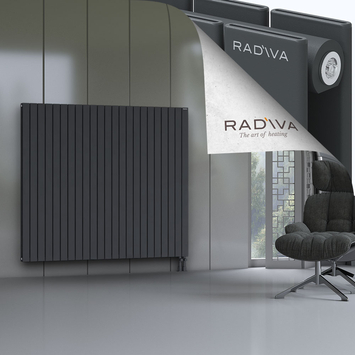 Oti Aluminium Radiator 1500x1698 Dark Anthracite Bottom Right 50mm
