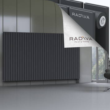 Oti Aluminium Radiator 1500x2586 Dark Anthracite Bottom Right 50mm