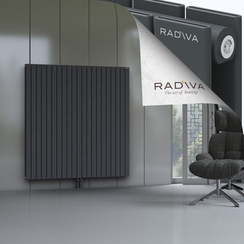 Oti Aluminium Radiator 1600x1550 Dark Anthracite Bottom Middle 50mm