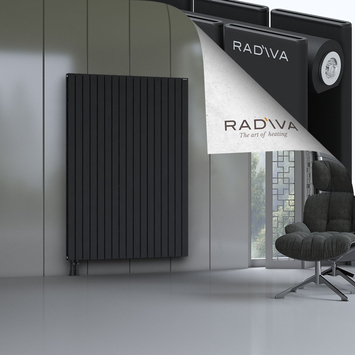 Oti Aluminium Radiator 1800x1254 Black Bottom Left 50mm