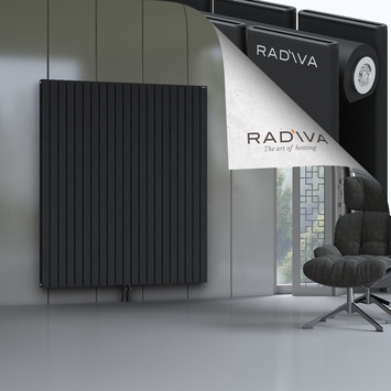 Oti Aluminium Radiator 1800x1550 Black Bottom Middle 50mm