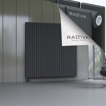 Oti Aluminium Radiator 1800x1846 Dark Anthracite Bottom Left 50mm