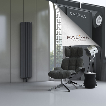 Oti Aluminium Radiator 1800x366 Dark Anthracite Bottom Middle 50mm