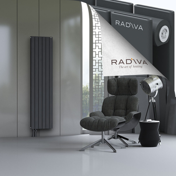 Oti Aluminium Radiator 1800x440 Dark Anthracite Bottom Left 50mm