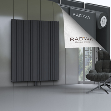 Oti Aluminium Radiator 1900x1550 Dark Anthracite Bottom Middle 50mm