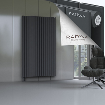 Oti Aluminium Radiator 2000x1180 Dark Anthracite Bottom Left 50mm
