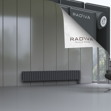 Oti Aluminium Radiator 300x1994 Dark Anthracite Bottom Right 50mm