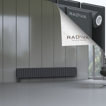 Oti Aluminium Radiator 300x2142 Dark Anthracite Bottom Left 50mm