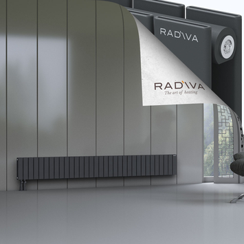 Oti Aluminium Radiator 300x2438 Dark Anthracite Bottom Left 50mm