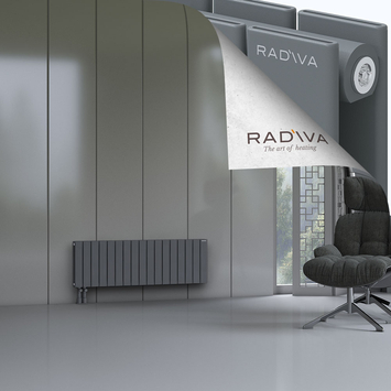 Oti Aluminium Radiator 400x1254 Anthracite Bottom Left 50mm