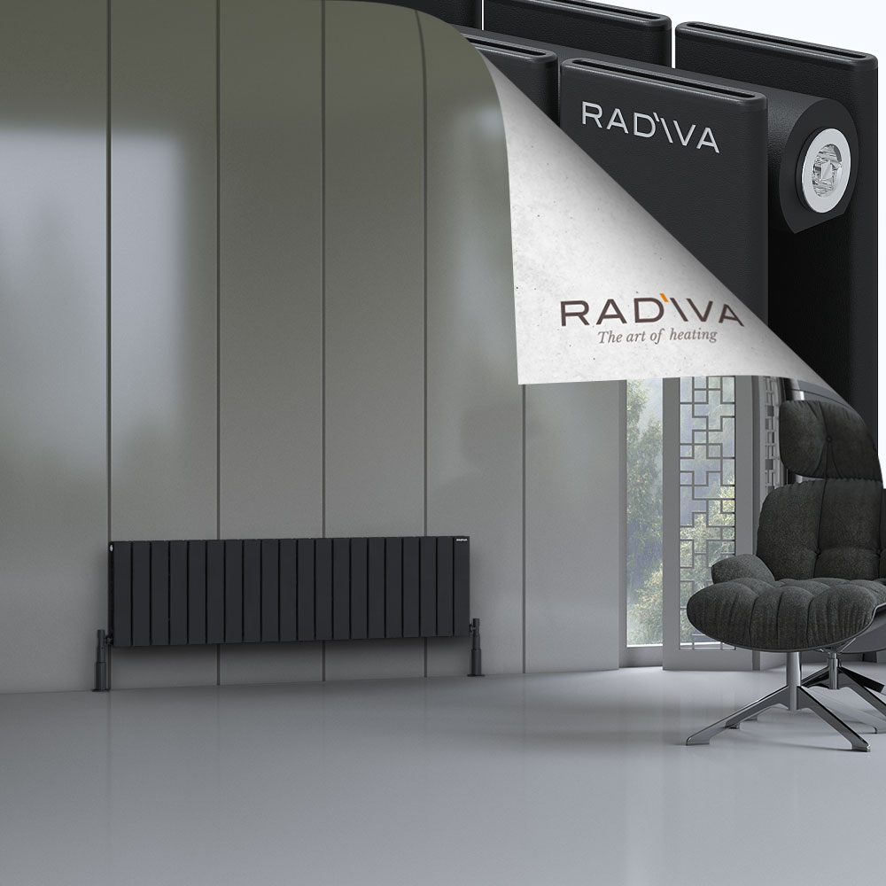 Oti Aluminium Radiator 400x1476 Black - 1